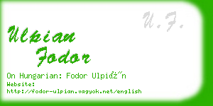 ulpian fodor business card